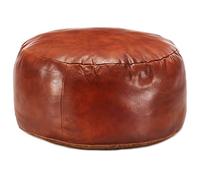 vidaXL Pouf Moderno Stile Lussuoso Decorativo Confortevole Imbottito Cotone Morbido Puff Ottomana Poggiapiedi Sedia Tanno 60x30 cm Vera Pelle di Capra