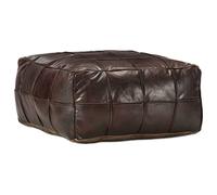 vidaXL Pouf Moderno Stile Lussuoso Decorativo Confortevole Imbottito Cotone Morbido Poggiapiedi Seduta Marrone Scuro 60x60x30cm in Vera Pelle di Capra