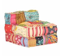 vidaXL Pouf Modulare Poltrona Imbottita Poltroncina Divanetto Singolo Sedia Poggiapiedi Arredo per Salotto Arredamento in Tessuto Patchwork