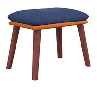 vidaXL Poggiapiedi, 45 x 29,5 x 35 cm, tessuto e ecopelle, blu