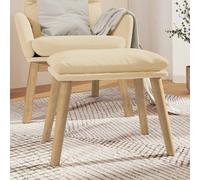 vidaXL Poggiapiedi Bianco Crema 45x29,5x35 cm in Velluto