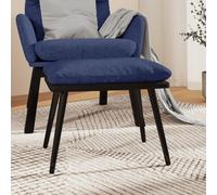 vidaXL Poggiapiedi Blu 45x29,5x35 cm in Tessuto e Similpelle