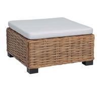 vidaXL Poggiapiedi con Cuscino GENDT Rattan naturale Naturale