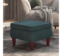 vidaXL Poggiapiedi con Gambe in Legno Blu in Velluto