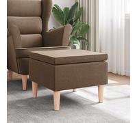 vidaXL Poggiapiedi con Gambe in Legno Marrone in Tessuto