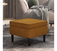 vidaXL Poggiapiedi con Gambe in Legno Marrone in Velluto