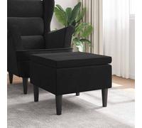 vidaXL Poggiapiedi con Gambe in Legno Nero in Velluto