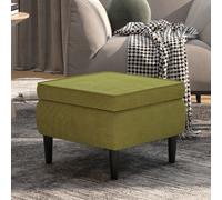 vidaXL Poggiapiedi con Gambe in Legno Verde Chiaro in Velluto