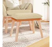 vidaXL Poggiapiedi Crema 45x29,5x35 cm in Tessuto e Similpelle
