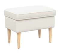 vidaXL Poggiapiedi Crema 55 x 35 x 41 cm Bouclé,