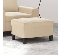 vidaXL Poggiapiedi Crema 60x50x41 cm in Tessuto Microfibra