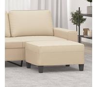 vidaXL Poggiapiedi Crema 70x55x41 cm in Tessuto Microfibra