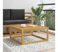 vidaXL Poggiapiedi da esterno in legno di acacia solido bianco, mobili moderni per giardino e balcone, design modulare esterno, sezionale durevole e flessibile.