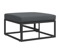 vidaXL Poggiapiedi da Esterno - Struttura in Alluminio Nero e Antracite con Cuscino Rimovibile in Poliestere. Design Moderno, Resistente alle Intemperie, Perfetto per Patio o Giardino, Facile da Ass