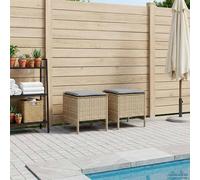 vidaXL Poggiapiedi da Giardino 2 Pezzo Beige e Grigio Chiaro, Sgabello moderno in rattan, poggiapiedi compatto, arredo da giardino, accessorio per patio, uso interno, sedia versatile