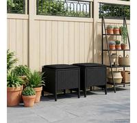 vidaXL Poggiapiedi da giardino 2 pezzi nero 38 x 38 x 45 cm in rattan PE soluzioni creative, design moderno, innovazioni tecniche, progettare insieme il futuro, strategie di crescita sostenibile