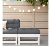 vidaXL Poggiapiedi da Giardino Bianco in Legno Massello di Pino