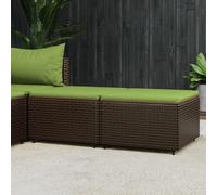 vidaXL Poggiapiedi da Giardino con Cuscini 2 pz in Polyrattan Marrone