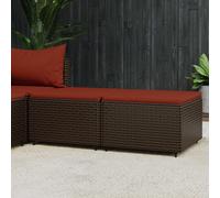 VIDAXL - Poggiapiedi Da Giardino Con Cuscini 2 Pz In Polyrattan Marrone