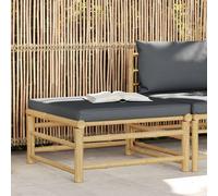 vidaXL Poggiapiedi da Giardino con Cuscini Grigio Scuro in Bambù