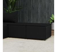 vidaXL Poggiapiedi da Giardino con Cuscini in Polyrattan Nero