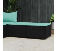vidaXL Poggiapiedi da Giardino con Cuscini in Polyrattan Nero