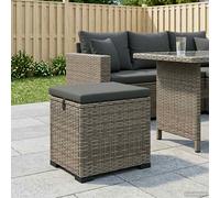 vidaXL Poggiapiedi da giardino con cuscino 40 x 30 x 40 cm