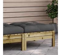 vidaXL Poggiapiedi da Giardino con Cuscino in Legno Impregnato di Pino