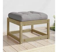 vidaXL Poggiapiedi da Giardino con Cuscino in Legno Impregnato di Pino