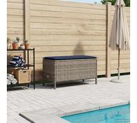 vidaXL Poggiapiedi da Giardino Grigio e Blu Navy 80 x 38 x 42 cm