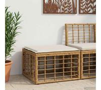 vidaXL Poggiapiedi da Giardino Naturale polyrattan