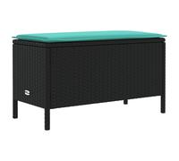 vidaXL Poggiapiedi da Giardino Nero e Turchese 80 x 38 x 42 cm