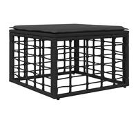 vidaXL Poggiapiedi da Giardino Nero polyrattan