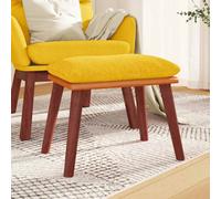 vidaXL Poggiapiedi Giallo Senape 45x29,5x35 cm in Tessuto e Similpelle