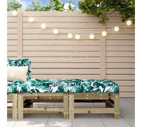 vidaXL Poggiapiedi Giardino con Cuscini 2pz Legno Impregnato di Pino