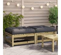 vidaXL Poggiapiedi Giardino con Cuscini 2pz Legno Impregnato di Pino
