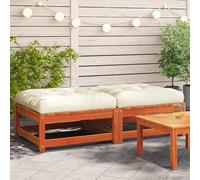 vidaXL Poggiapiedi Giardino con Cuscini 2pz Marrone Cera Massello Pino