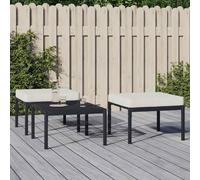 vidaXL Poggiapiedi Giardino con Cuscini Sabbia 2pz 60x60x35 cm Acciaio