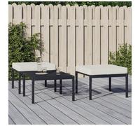 vidaXL Poggiapiedi Giardino con Cuscini Sabbia 2pz 60x60x35 cm Acciaio