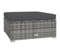 VIDAXL - Poggiapiedi Giardino Con Cuscino Grigio 70x70x30 Cm Polyrattan