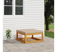 vidaXL Poggiapiedi Giardino con Cuscino Tortora Legno Massello Acacia