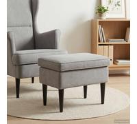 vidaXL Poggiapiedi Grigio Chiaro 55 x 35 x 41 cm Velluto