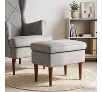 vidaXL Poggiapiedi Grigio Chiaro 55 x 35 x 41 cm Velluto