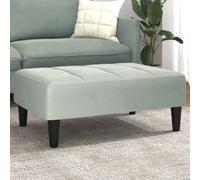 vidaXL Poggiapiedi Grigio Chiaro 77x55x31 cm in Velluto