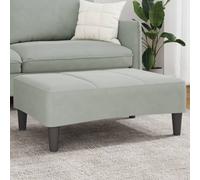 vidaXL Poggiapiedi Grigio Chiaro 77x55x31 cm in Velluto
