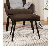 vidaXL Poggiapiedi Marrone 45x29,5x35 cm in Tessuto e Similpelle