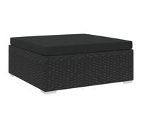 VIDAXL - Poggiapiedi Modulare 1 pz con Cuscino in Polyrattan Nero