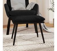 vidaXL Poggiapiedi Nero 45x29,5x35 cm in Tessuto e Similpelle