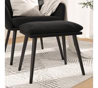 vidaXL Poggiapiedi Nero 45x29,5x35 cm in Velluto