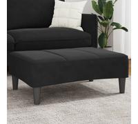 vidaXL Pouf poggiapiedi in velluto nero - accogliente poggiapiedi moderno per soggiorno, camera da letto, salotto - robusta struttura in compensato, 77 x 55 x 31 cm
